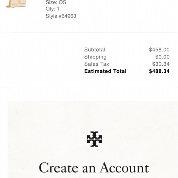 Tory Burch Cream Kira Chevron Quilted purse. - Picture 12 of 12